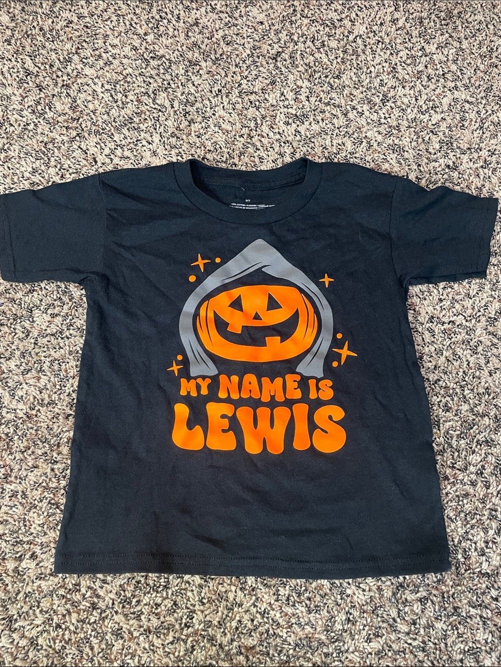 Festive Halloween Kids Black Cotton Tee Size 5T NWOT
